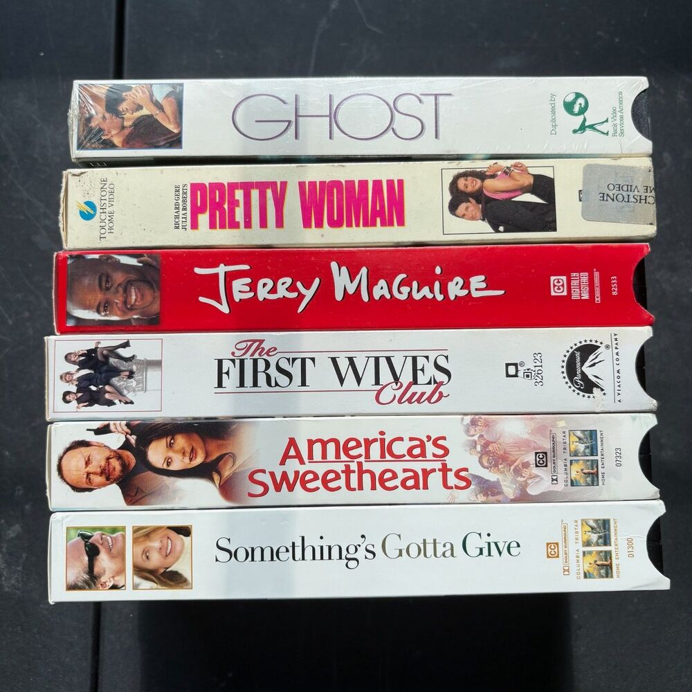 VHS Movie Bundle Ghost Pretty Woman Jerry Maguire First Wives Club Romance